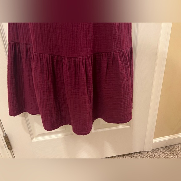 Pact Organic Cotton Coastal Double  Gauze Tiered Midi Dress Size Large - Picture 10 of 14